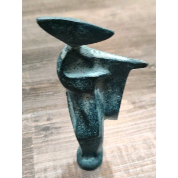 Vintage Japanese Rustic Bronze Geisha Girl Statue Sculpture Figurine 4.25x1.75" - Picture 2 of 11